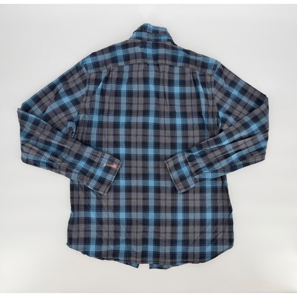 J.Crew Mens Blue Grey Plaid Cotton Button Down Shirt Size M 47166 FA12 - Picture 6 of 10